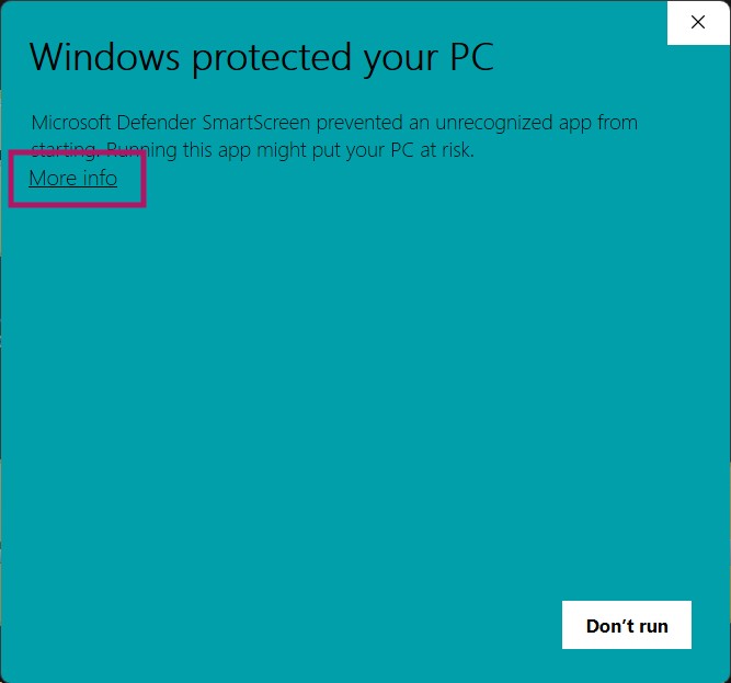 Windows protection screen