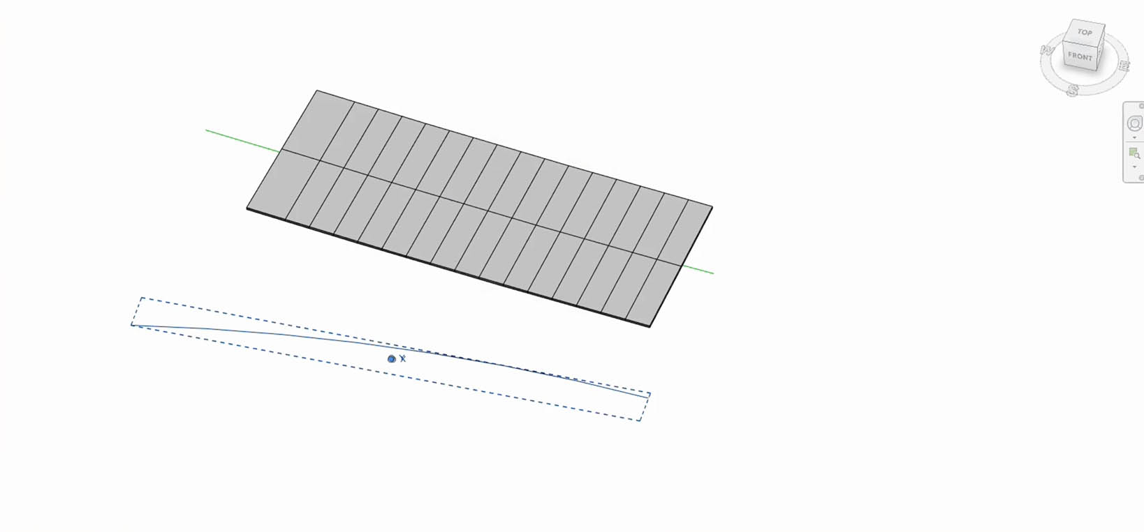 Draw two model lines representing the edges of the corridr