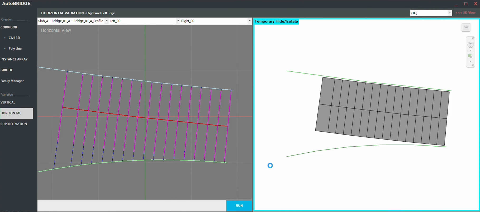 Corridor Horizontal Variation is Being Adjusted